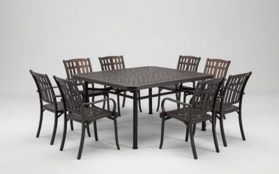 9 Piece Cast Aluminum Outdoor Dining Sets: Table Sizes, Patio Space and Real Weight